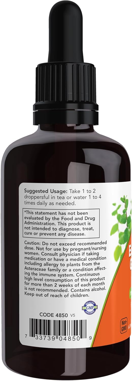 NOW Foods Echinacea & Goldenseal Plus Supplement with Dropper for Immune System Support - 2-Ounce Bottle