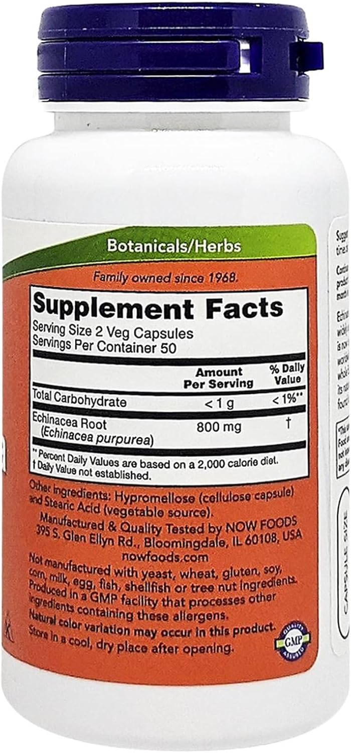 Now Foods Echinacea Root Purpurea Capsules - 400mg, 100 Count