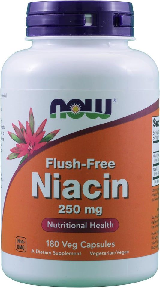 Now Foods Flush-Free Niacin 250 mg - 180 Vegetarian Capsules