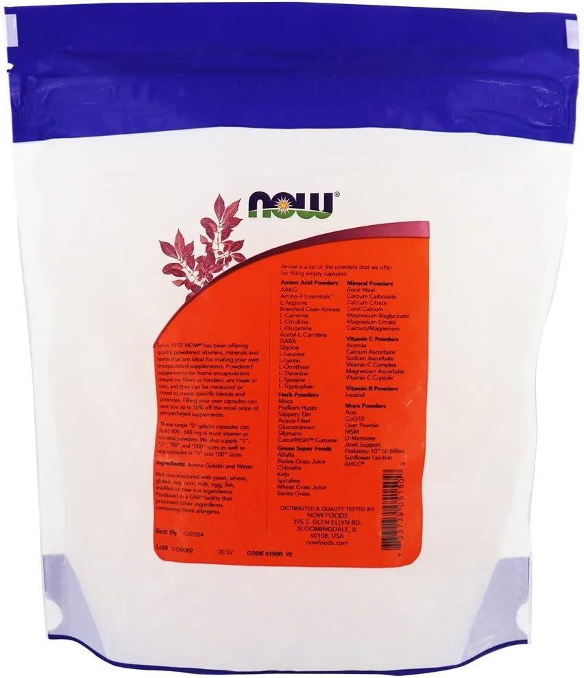NOW Foods Gel Caps '0' 1000 Capsules - High Quality Gel Capsules for Easy Supplement Intake