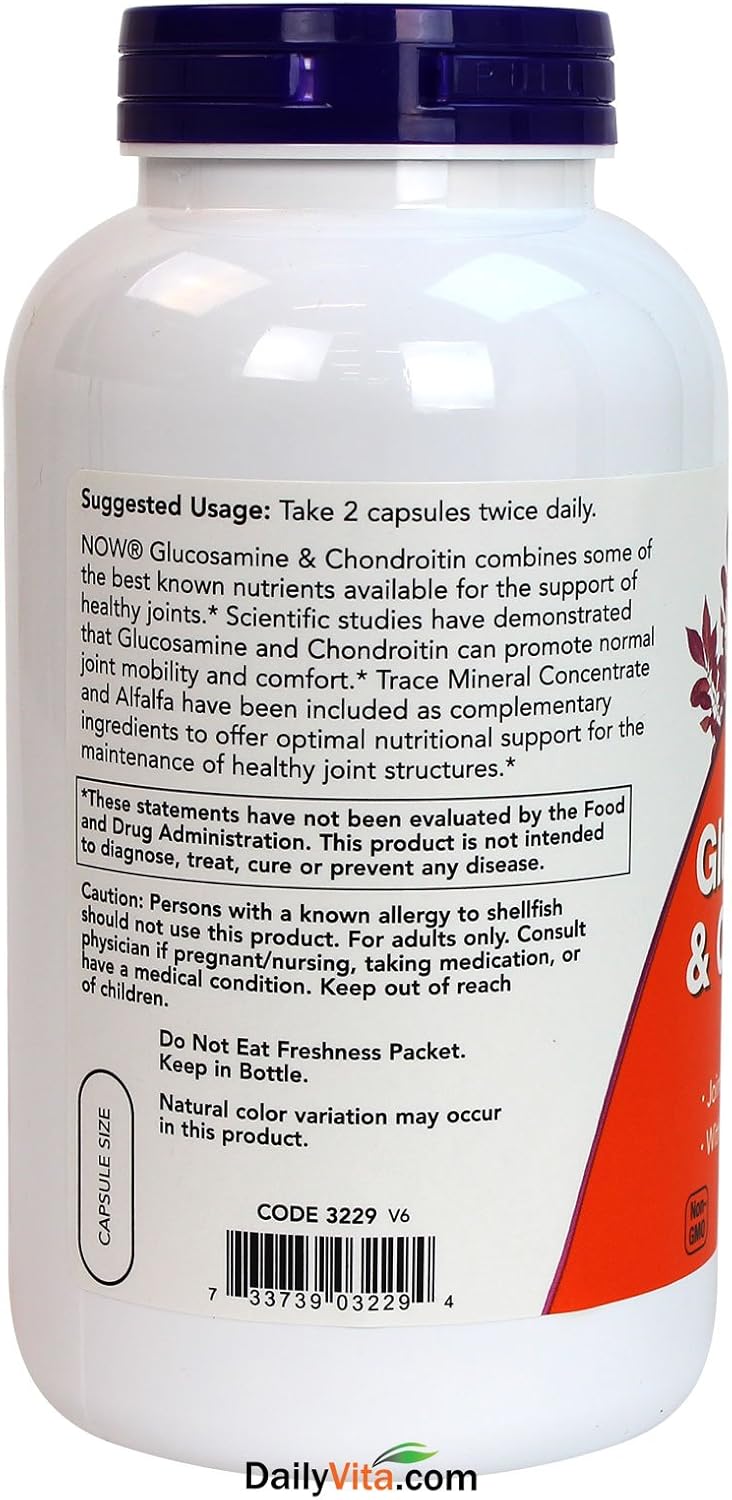 Now Foods Glucosamine and Chondroitin Capsules - 240 Count