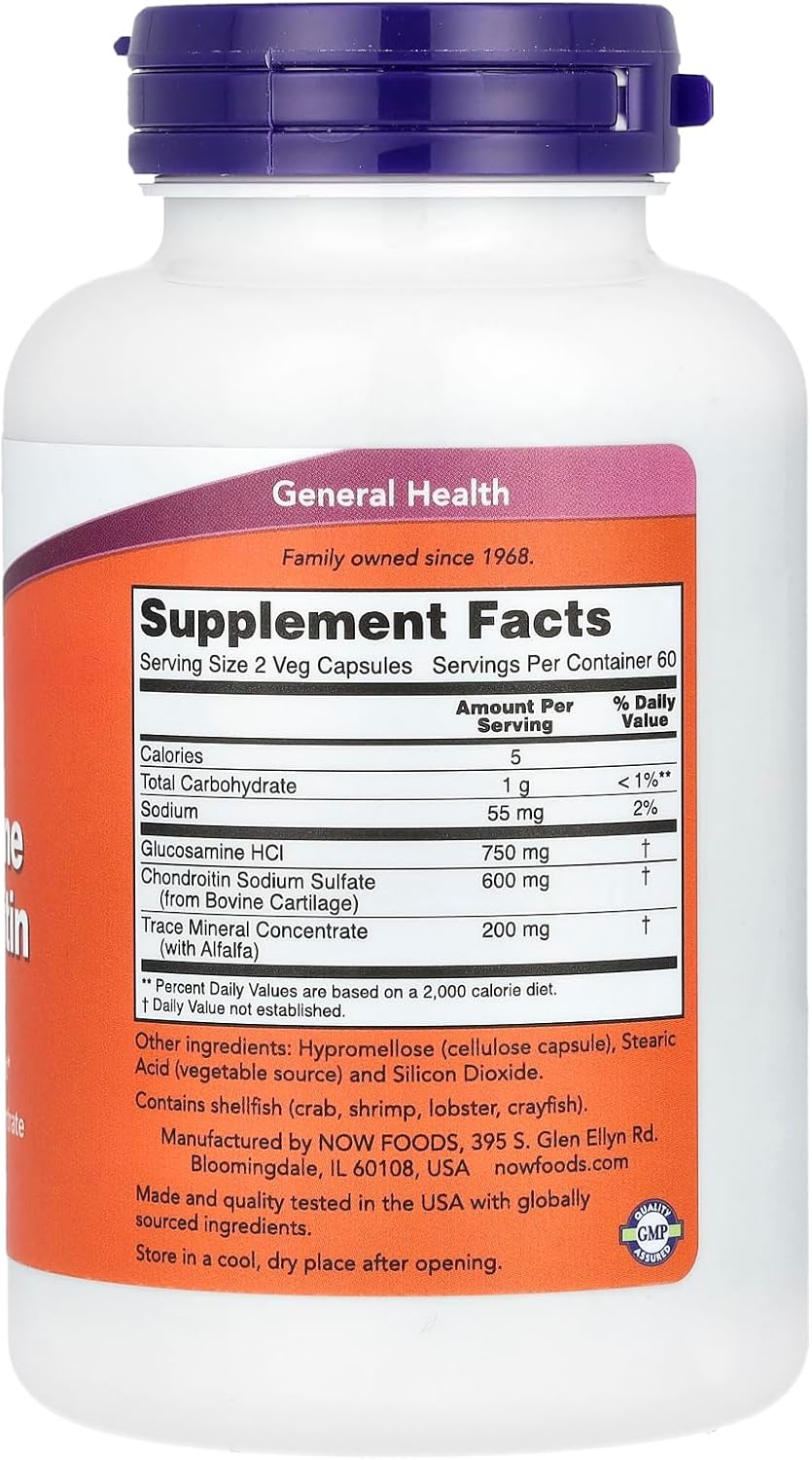 Now Foods Glucosamine & Chondroitin with Trace Minerals 120 Capsules