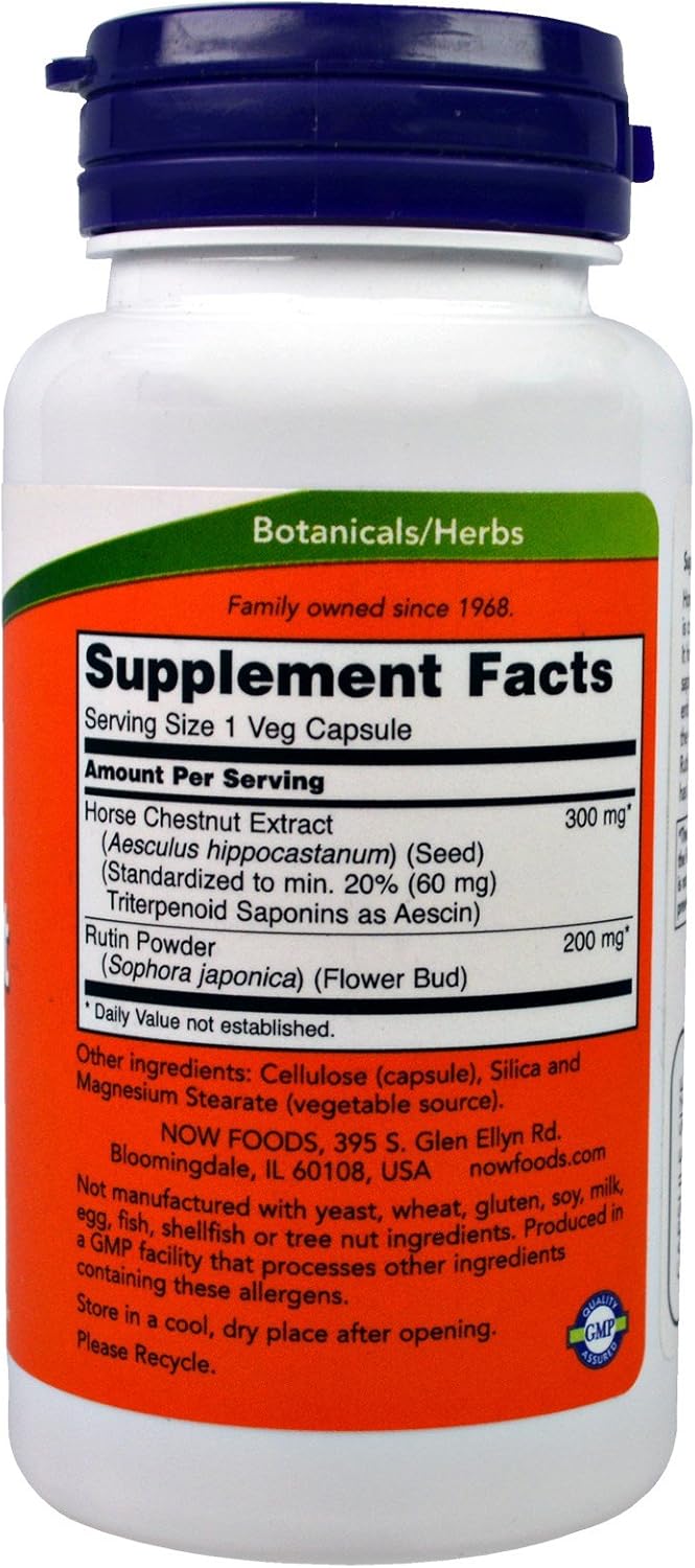 NOW Foods Horse Chestnut Extract 300mg - 90 Capsules - Circulatory Support Supplement