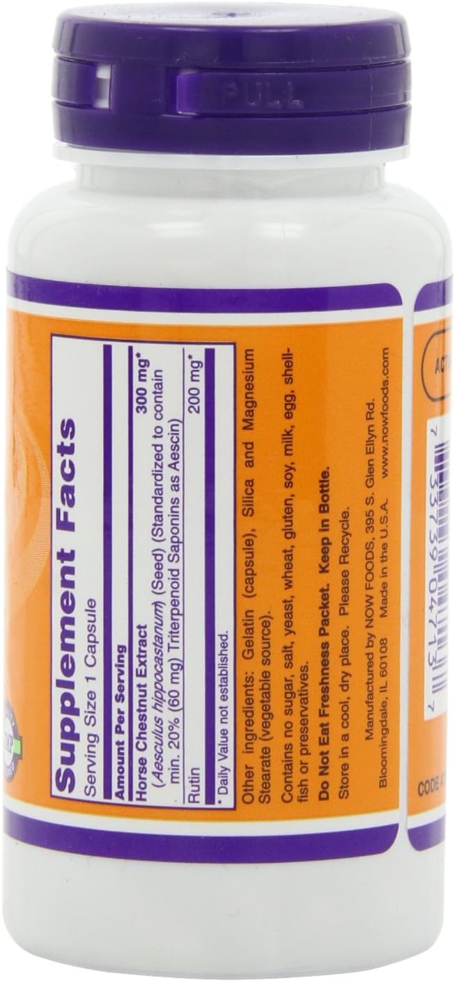 NOW Foods Horse Chestnut Extract 300mg - 90 Capsules - Circulatory Support Supplement