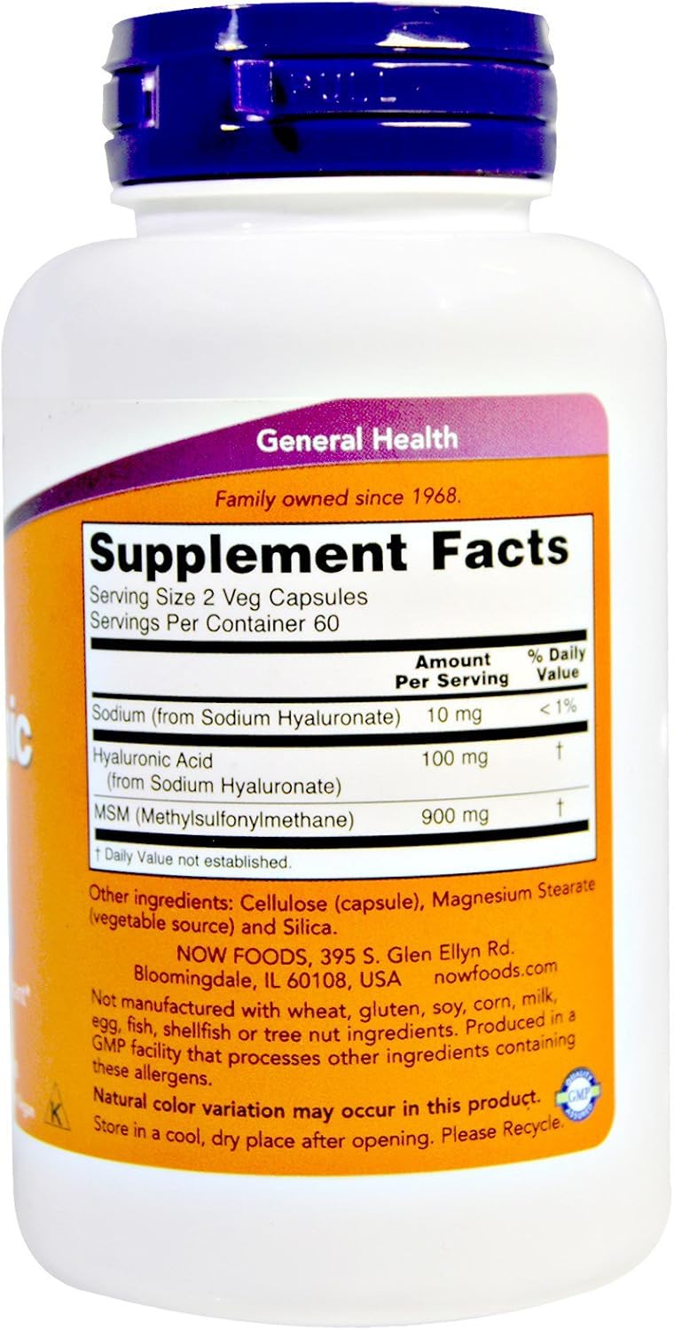 Now Foods Hyaluronic Acid 50mg - 3 Pack of 120 Veg Capsules