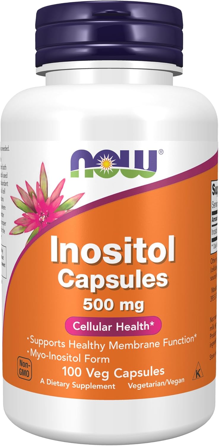 NOW Foods Inositol 500 mg - 100 Capsules - Supports Mood and Cognitive Health