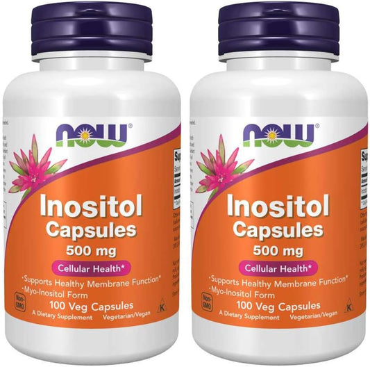 NOW Foods Inositol 500mg - 200 Capsules for Mood & Hormone Balance