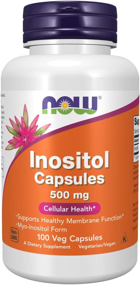 NOW Foods Inositol Capsules - 100 Count, 500mg - Supports Mood and Overall Well-Being