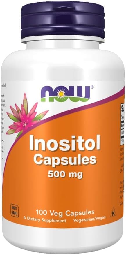 NOW Foods Inositol Capsules 500 mg - 100 Count Bottle