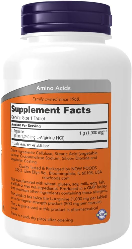NOW Foods L-Arginine 1000 mg Tablets - Pack of 240