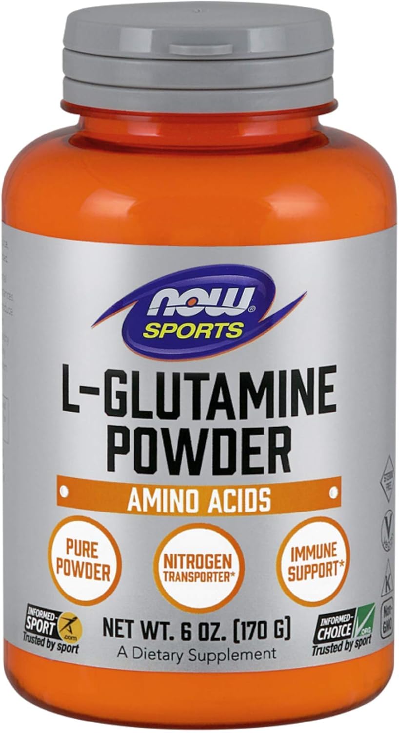 Now Foods L-Glutamine Powder - 6 oz Pure Supplement for Muscle Recovery and Immune Support