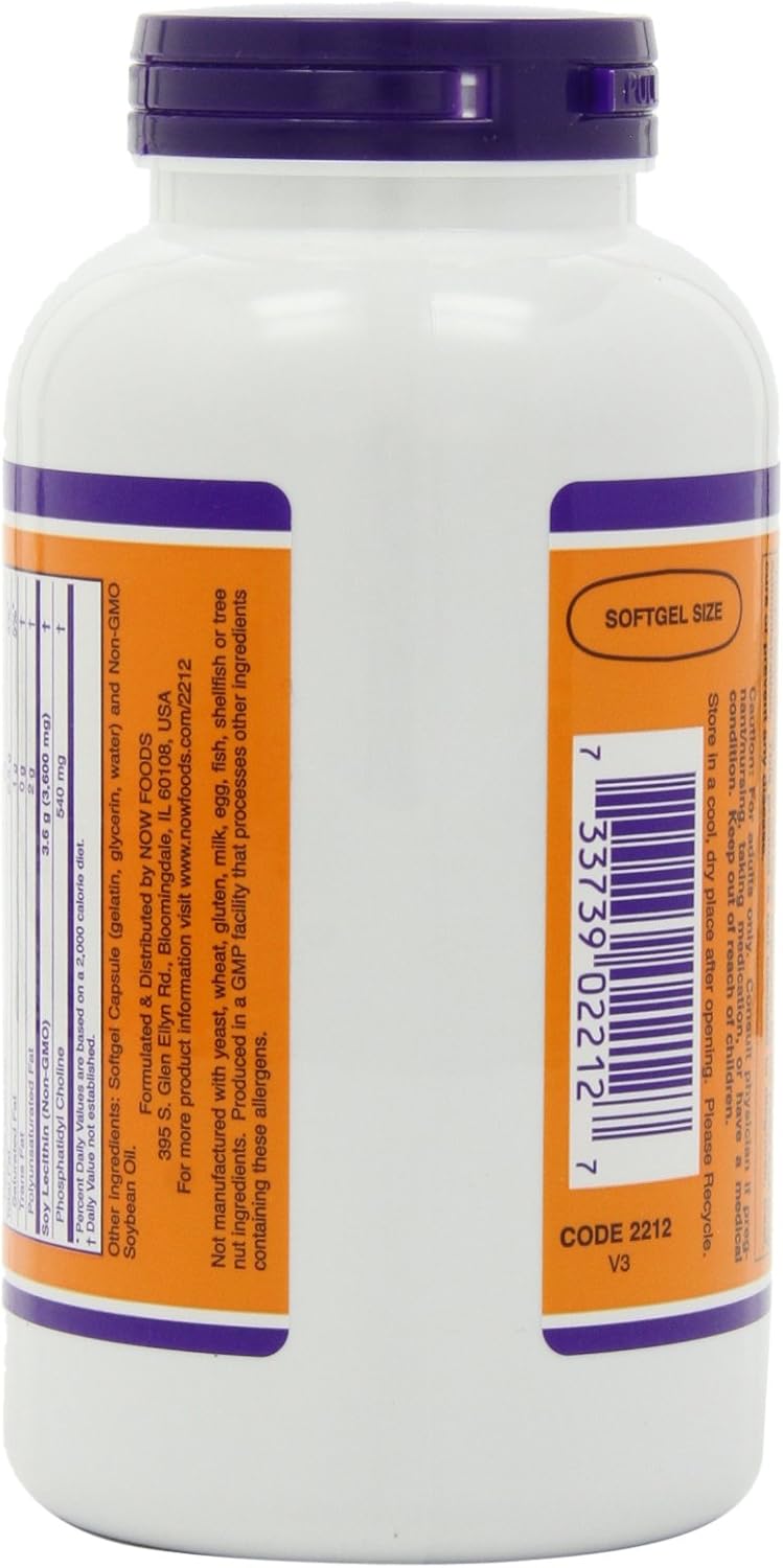 NOW Foods Lecithin Softgels - 400 Count, Pack of 2 - Non-GMO Soy Supplement for Brain Health and Liver Support