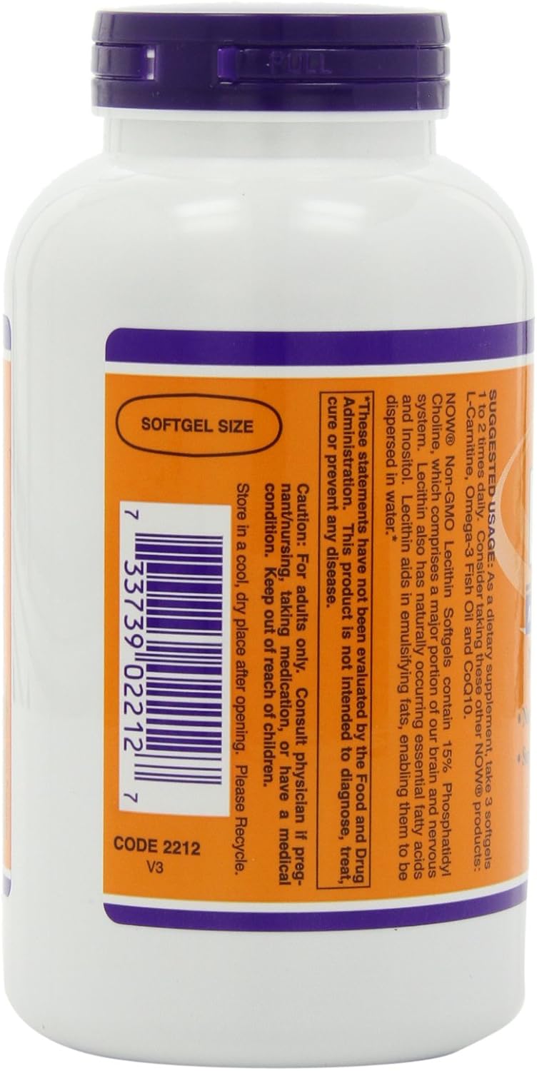 NOW Foods Lecithin Softgels - 400 Count, Pack of 2 - Non-GMO Soy Supplement for Brain Health and Liver Support
