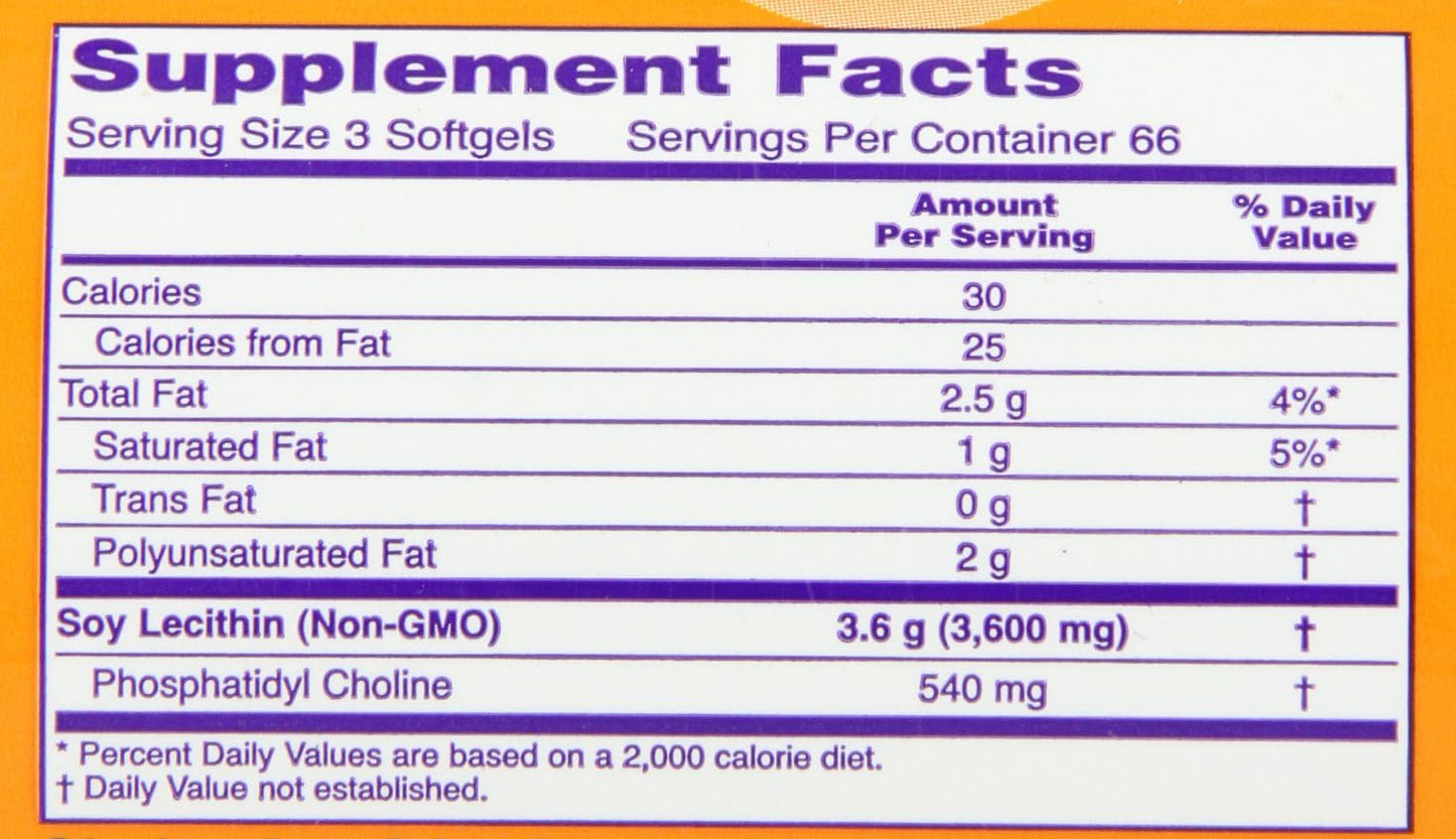 NOW Foods Lecithin Softgels - 400 Count, Pack of 2 - Non-GMO Soy Supplement for Brain Health and Liver Support