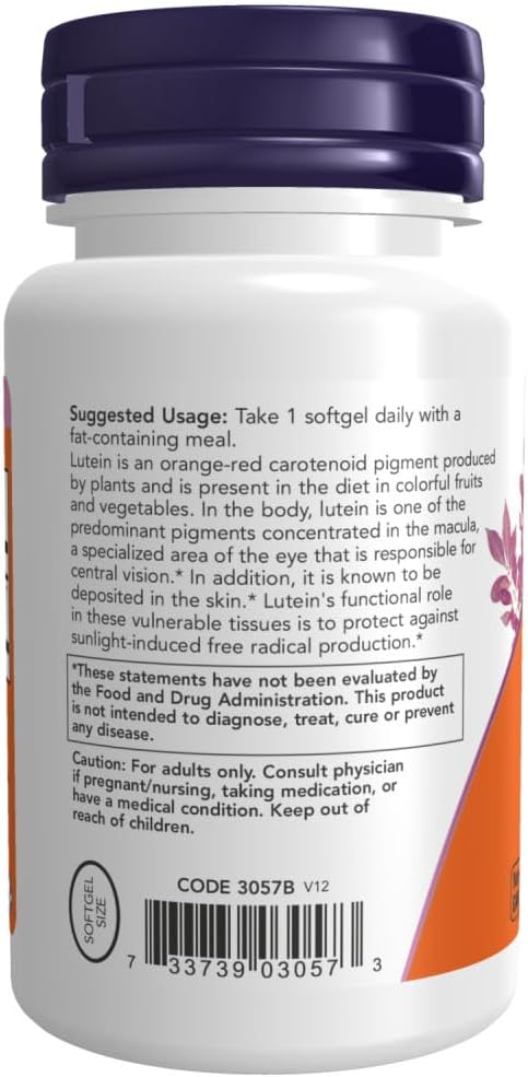 NOW Foods Lutein 10 mg Softgels with Free Lutein Esters - 120 Count