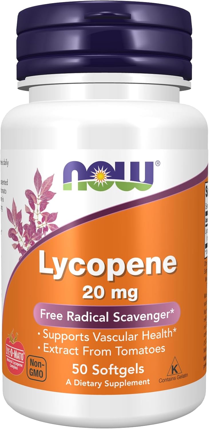 NOW Foods Lycopene 20 mg Softgels - Powerful Antioxidant Supplement for Heart Health and Immune Support