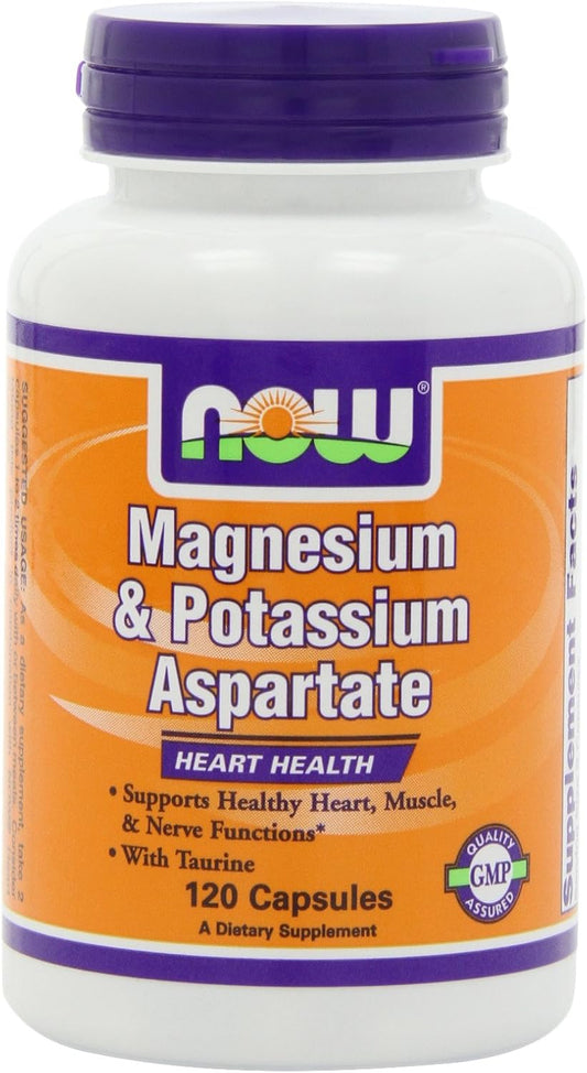 NOW Foods Magnesium and Potassium Aspartate Capsules with Taurine - 240 Capsules
