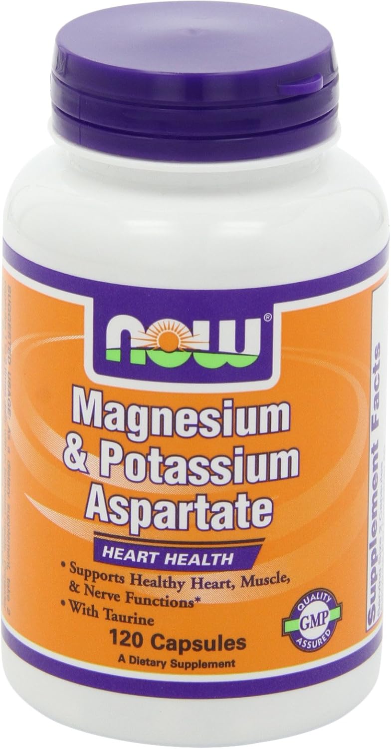 NOW Foods Magnesium and Potassium Aspartate Capsules with Taurine - 240 Capsules