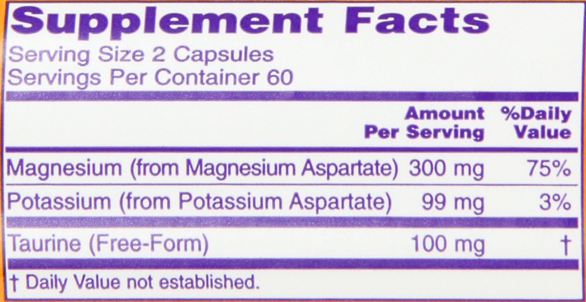 NOW Foods Magnesium and Potassium Aspartate Capsules with Taurine - 240 Capsules