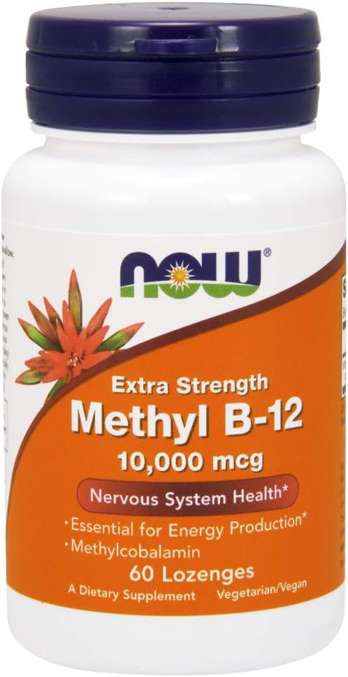 NOW Foods Methyl B-12 10000 mcg Lozenges - Pack of 120 - High Potency Vitamin B12 Supplement for Energy Boost - BoostGo Australia