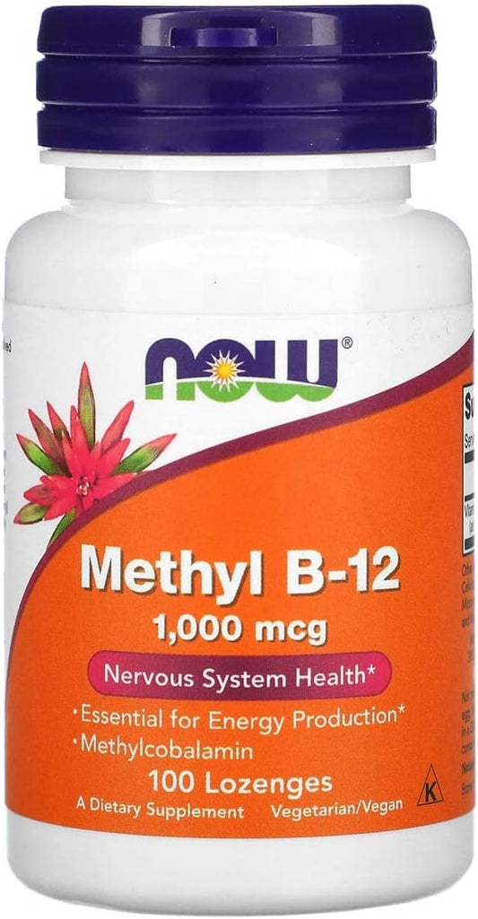 Now Foods Methyl B-12 1000mcg Lozenges - 200 Count (2 Packs of 100) for Optimal Vitamin B12 Support