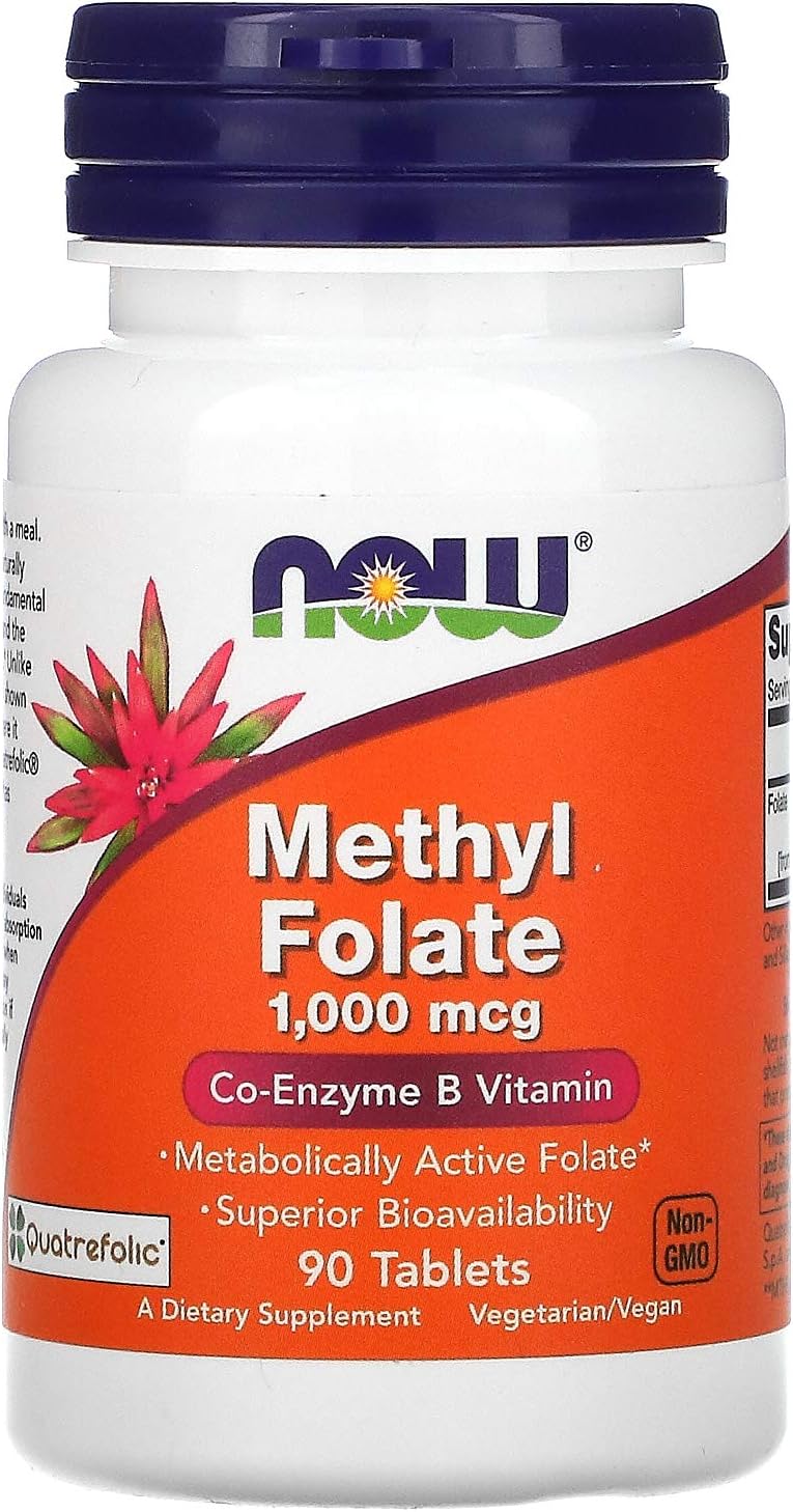 Now Foods Methyl Folate 1000 mcg Tablets - 90 Count Bottle