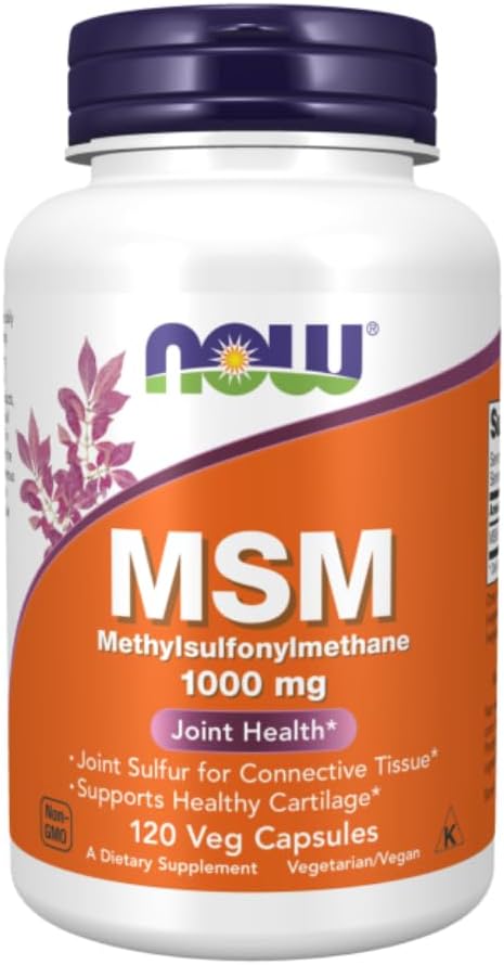 Now Foods MSM 1000mg Capsules - 120 Count Bottle