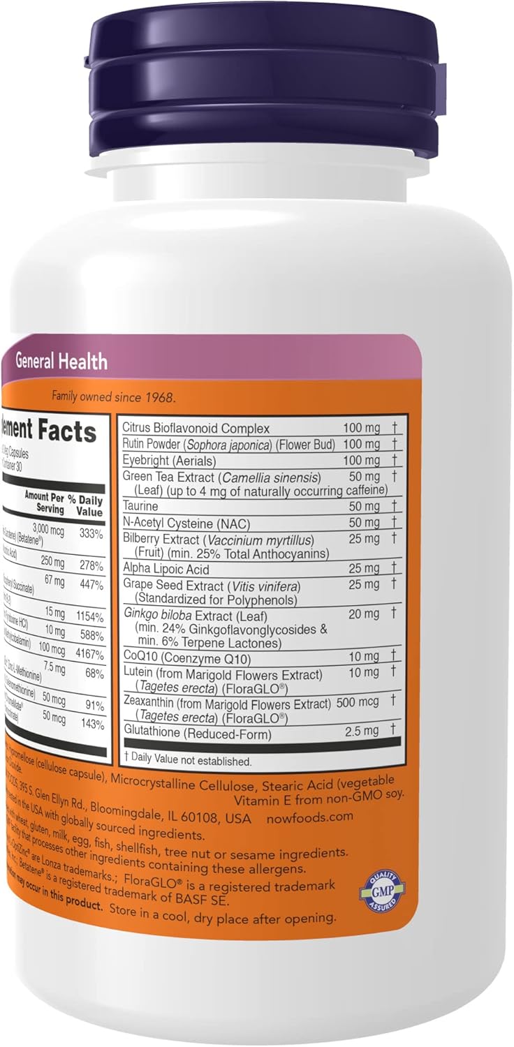 NOW Foods Ocu Support™ with FloraGLO® Lutein, Vitamins A, C, E - 90 Veg Capsules, Pack of 3