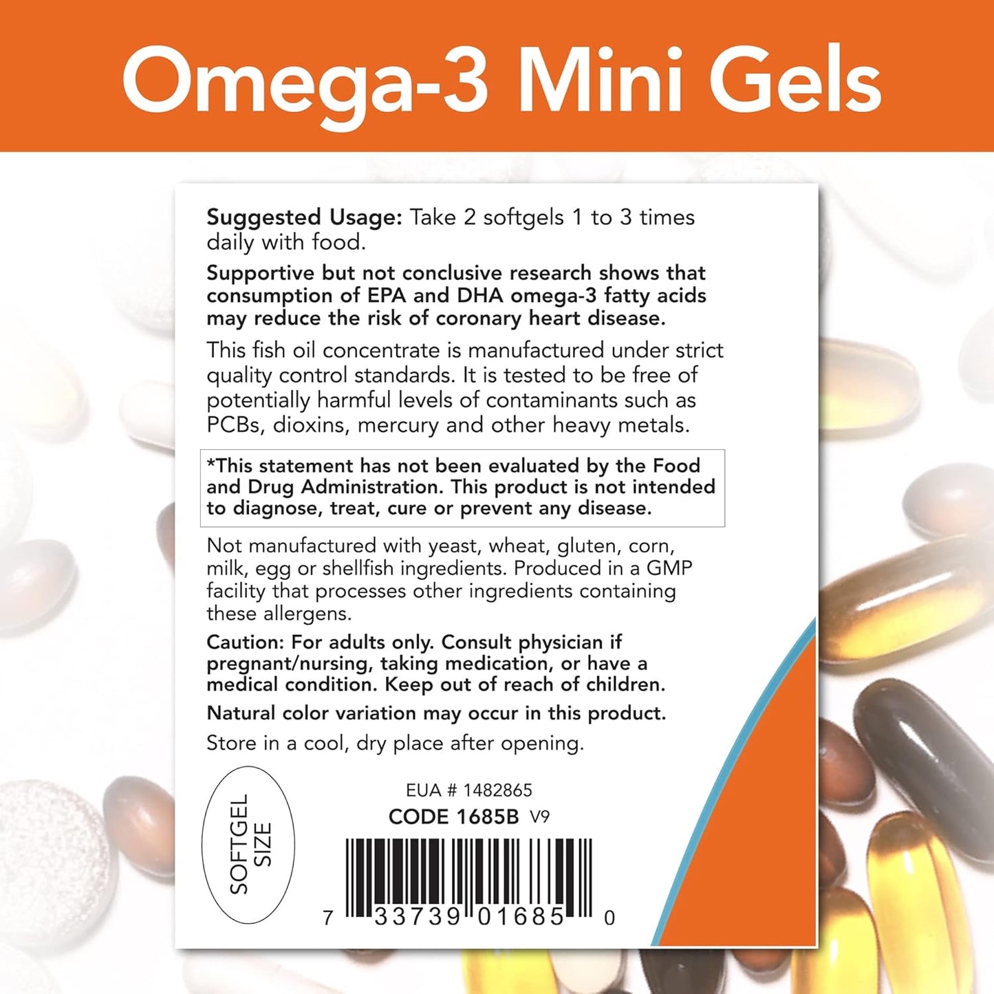 Now Foods Omega-3 Mini Gels, 360 Softgels - Pack of 2