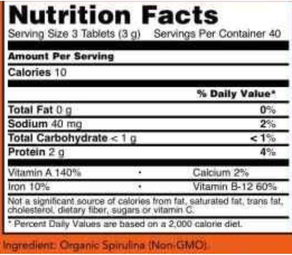 Now Foods Organic Spirulina Tablets - 1000mg, 120 Count