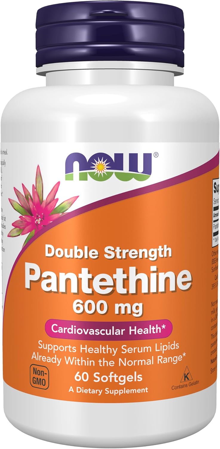 NOW Foods Pantethine Softgels - 600 mg, 60 Count (Pack of 2) - High Quality Supplement