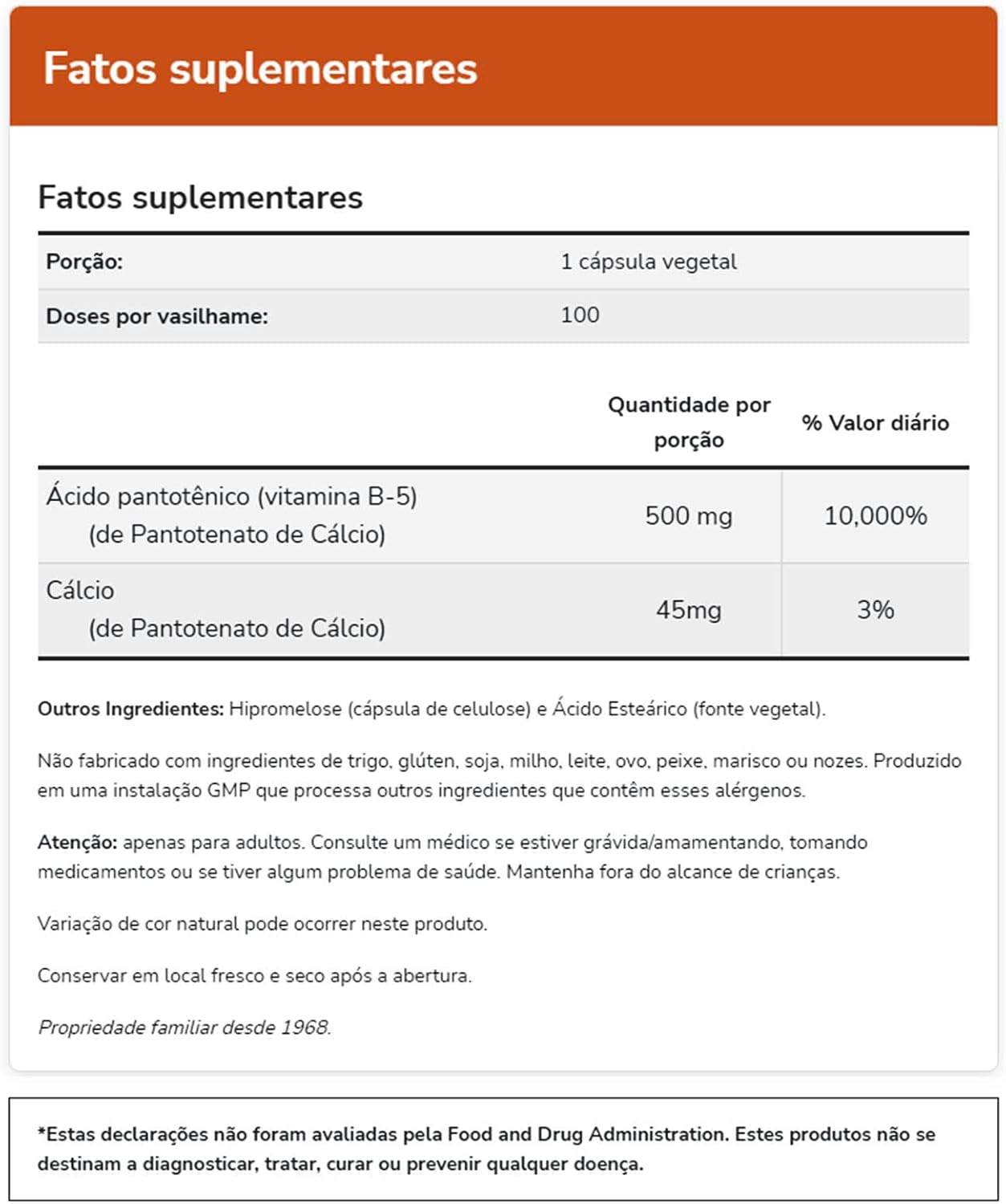 NOW Foods Pantothenic Acid 500mg - 100 Capsules, High Potency Vitamin B5 Supplement