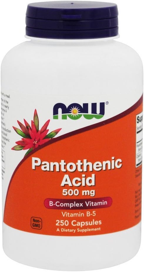 Now Foods Pantothenic Acid 500mg - 250 Capsules x 2 Pack
