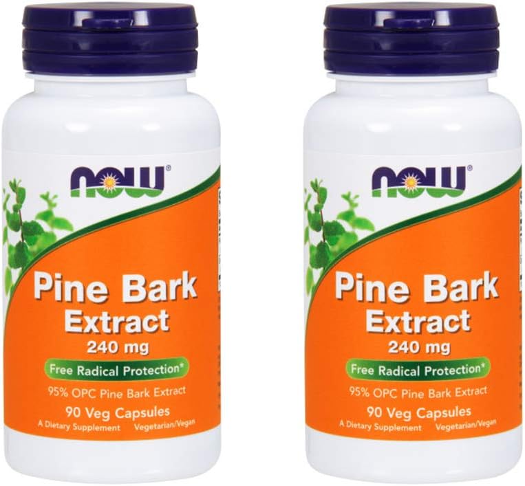 NOW Foods Pine Bark Extract 240 mg - 2 Pack of 90 Vegetable Capsules for Antioxidant Support - BoostGo Australia
