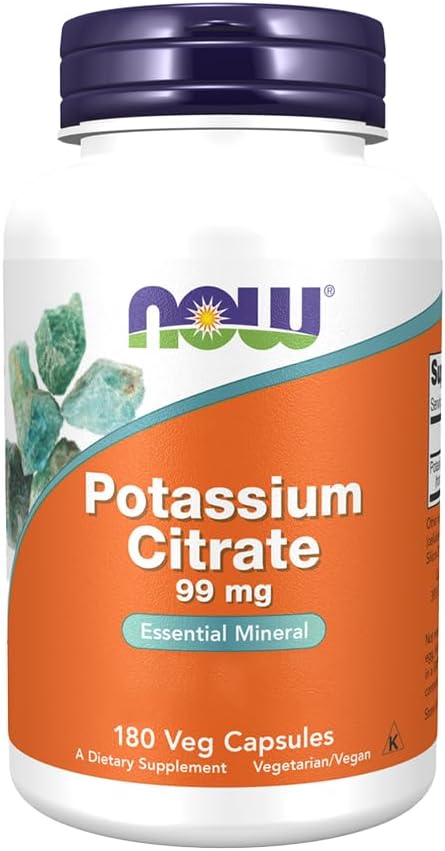 NOW Foods Potassium Citrate 99 mg Supplement for Heart Health and Muscle Function