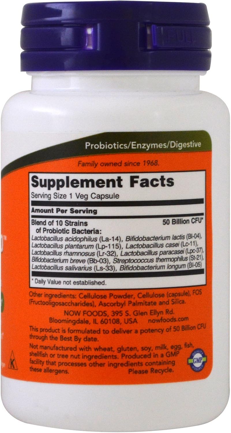 Now Foods Probiotic10 50 Billion VegCap 100 Count - Pack of 2