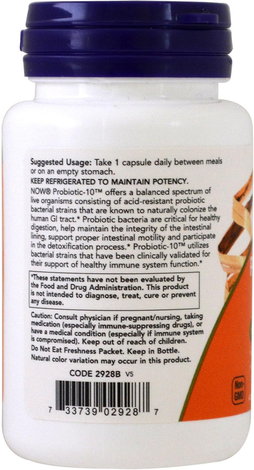 Now Foods Probiotic10 50 Billion VegCap 100 Count - Pack of 2