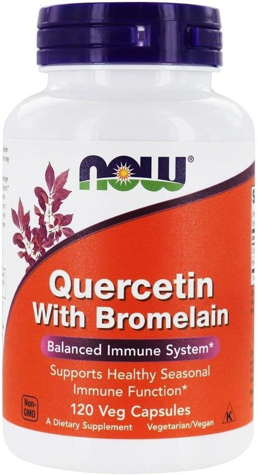 NOW Foods Quercetin with Bromelain Capsules - 120 Vegetarian Capsules