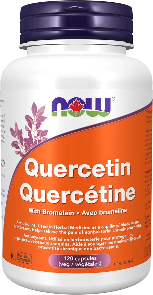 Now Foods Quercetin with Bromelain Capsules, 120 Count