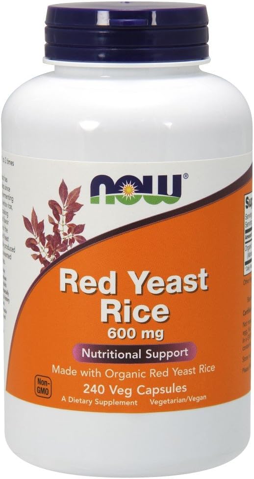 NOW Foods Red Yeast Rice Capsules - 600mg, 240 Count - Supports Healthy Cholesterol Levels - Natural Supplement