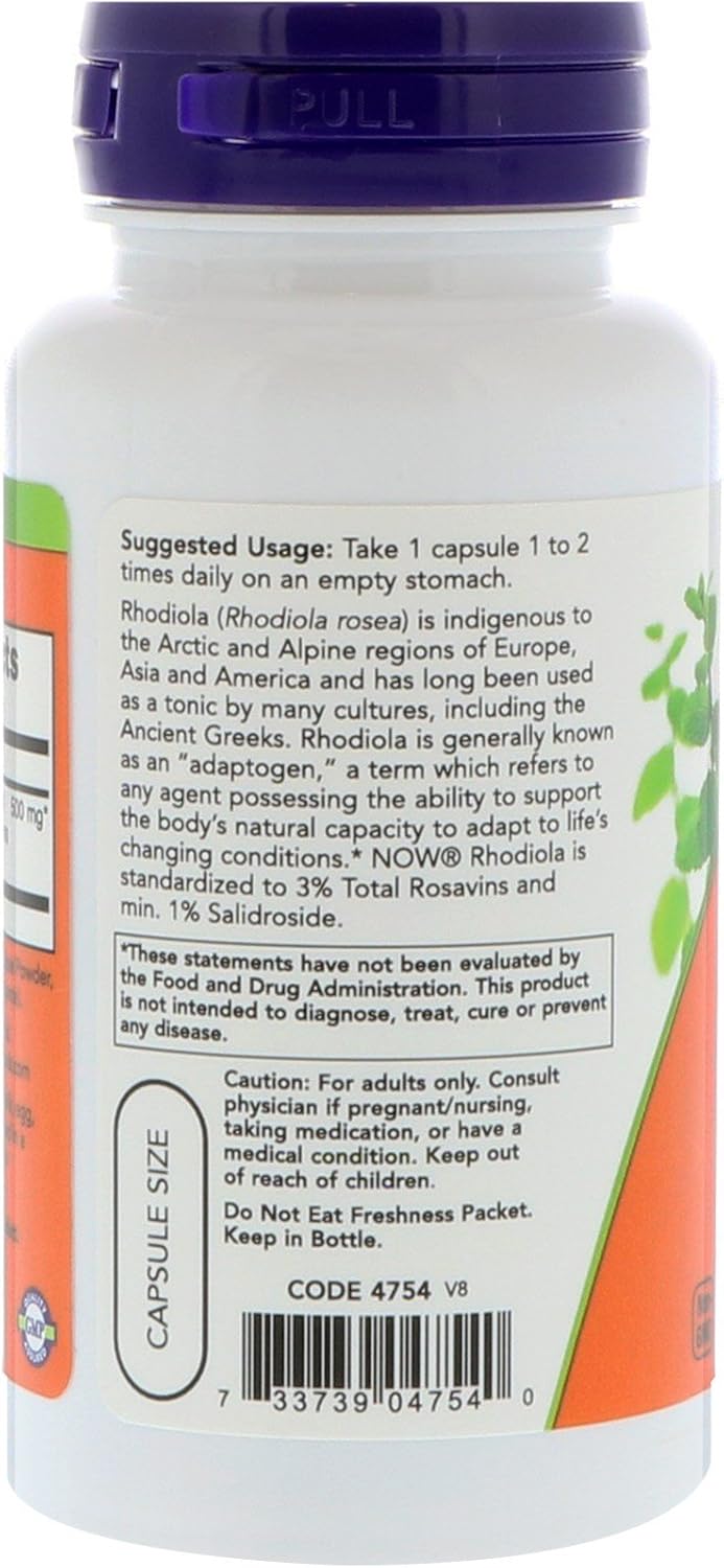 Now Foods Rhodiola 500mg Veg Capsules - 2 Pack