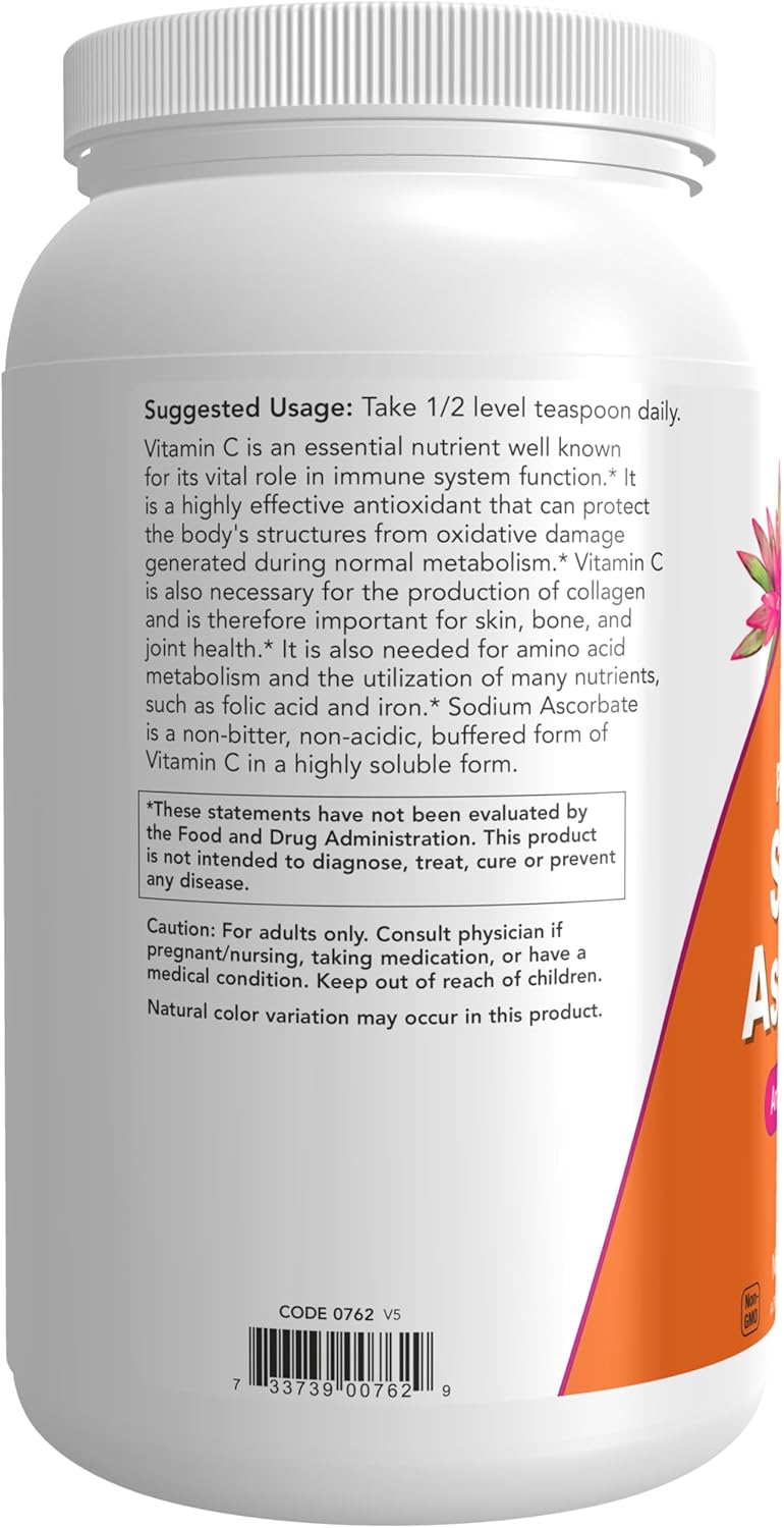 NOW Foods Sodium Ascorbate Powder 3-Pound - Buffered Antioxidant Supplement for Protection