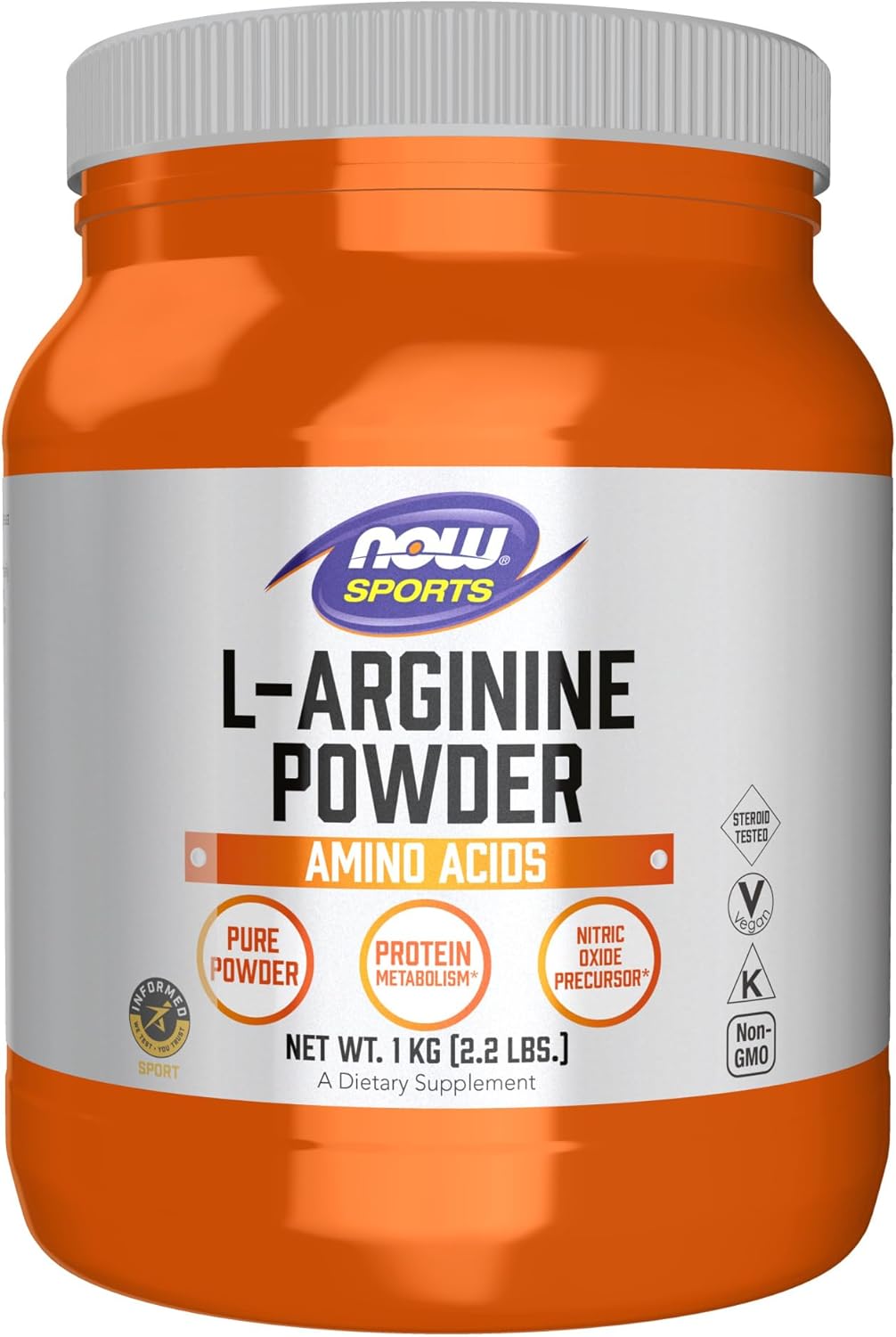 NOW Foods Sports Nutrition L-Arginine Powder for Nitric Oxide Support - 2.2-Pound Jar