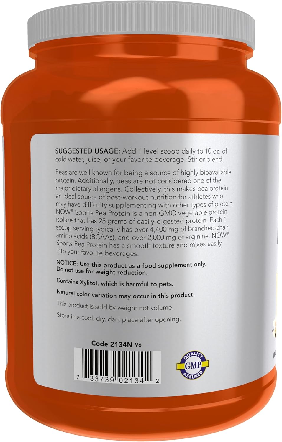 NOW Foods Sports Nutrition Vanilla Toffee Pea Protein Powder 2lb - 25g Protein with BCAAs, Easy to Digest