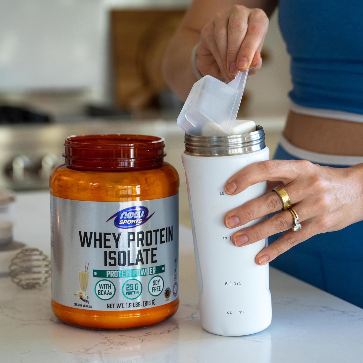 NOW Foods Sports Nutrition Whey Protein Isolate Powder - Creamy Vanilla Flavor, 25g Protein with BCAAs, 1.8lb - BoostGo Australia