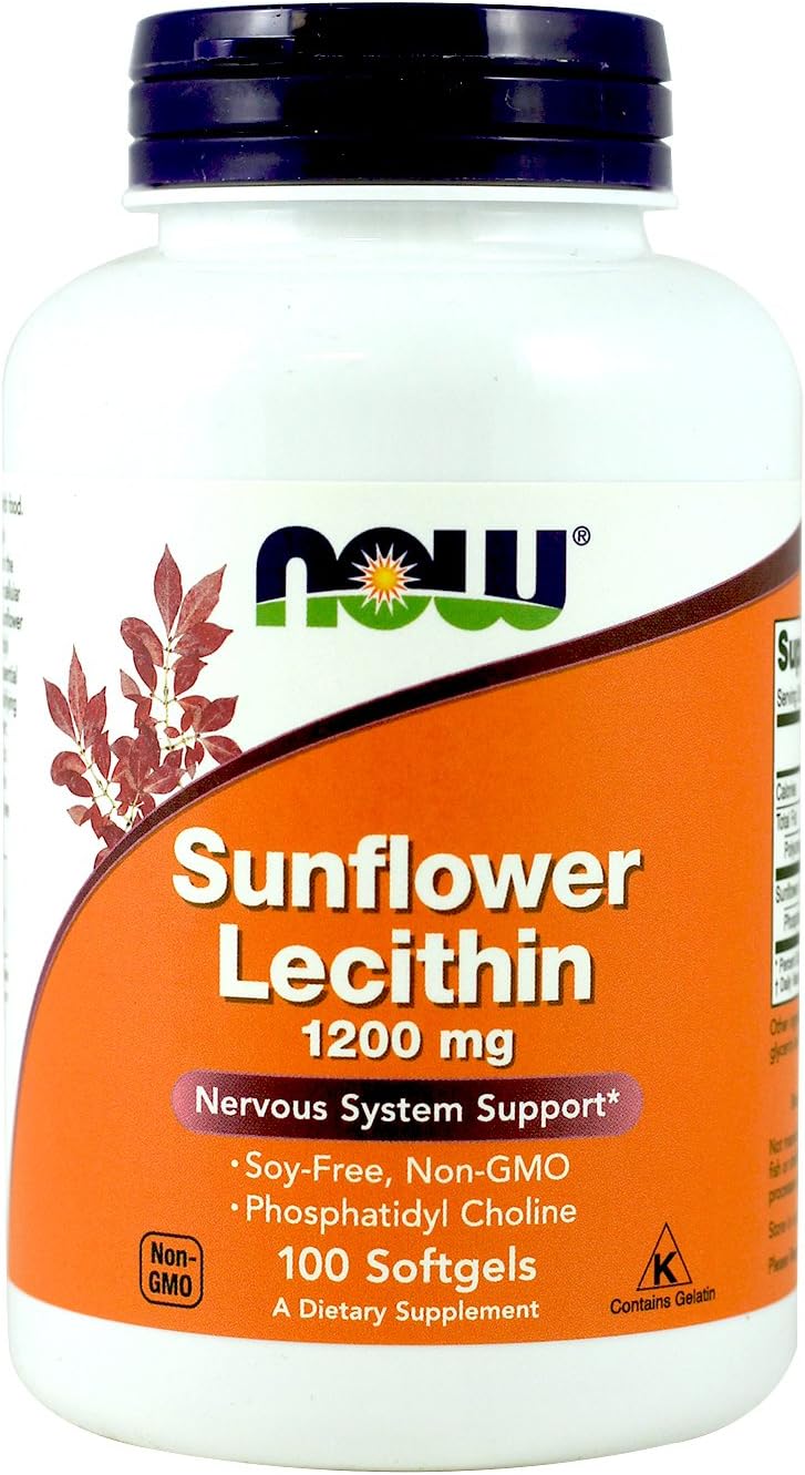 NOW Foods Sunflower Lecithin Softgels - 2 Pack, 1,200 mg - Non-GMO, Soy-Free Supplement