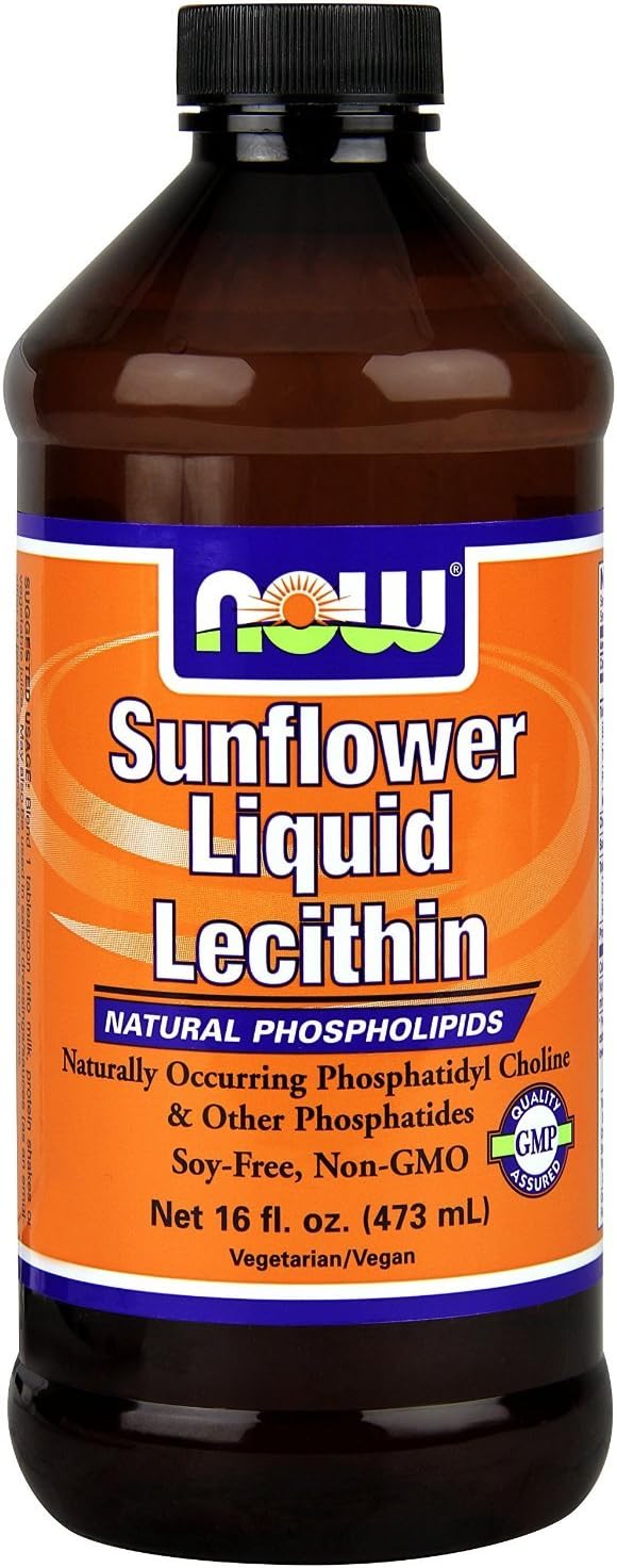 Now Foods Sunflower Liquid Lecithin 16oz - Pack of 4 - Organic Supplement for Heart Health and Brain Function