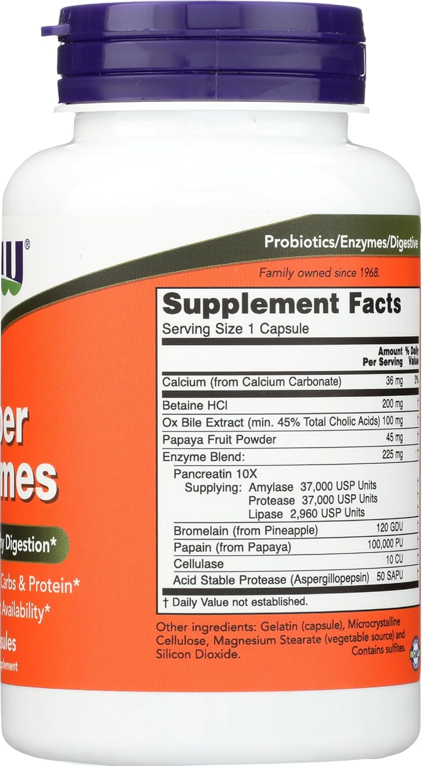 NOW Foods Super Enzymes - Digestive Health Support - 90 Capsules