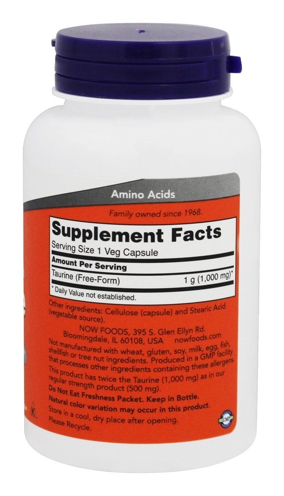Now Foods Taurine 1000mg Dietary Supplement - 100 Capsules