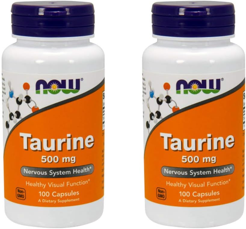 NOW Foods Taurine Capsules - 500 mg, Pack of 2